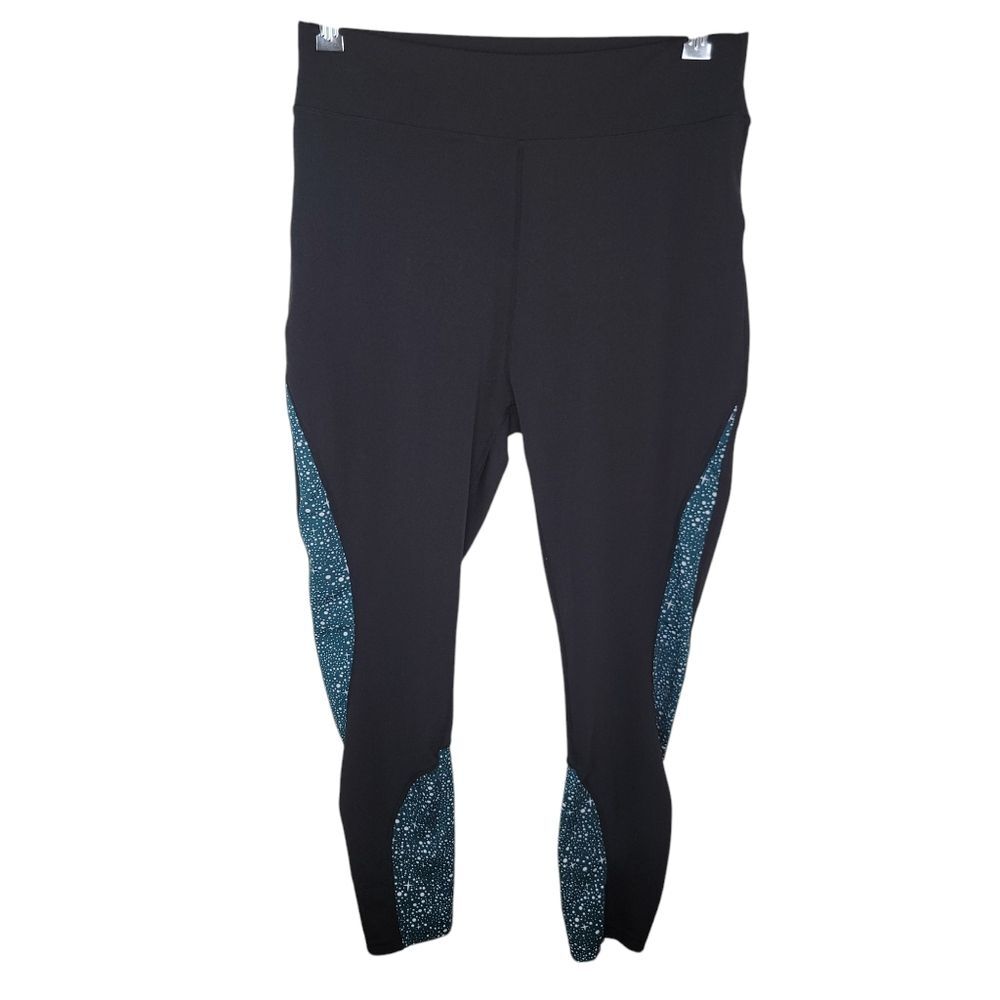 Pop Fit Workout Piper Pocket Black Green High Waist Legging Pants XL